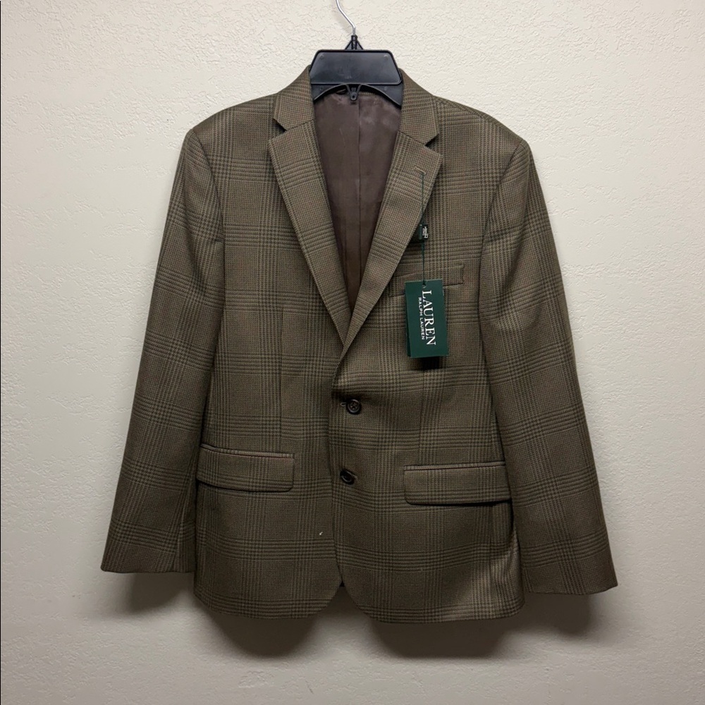 Ralph Lauren Tan and Red Check Blazer Boys Size 16R NWT - Picture 1 of 4